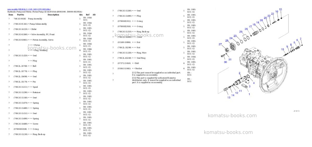 Komatsu HB365LC-1 S/N 1401-UP Parts catalog cover Page 6