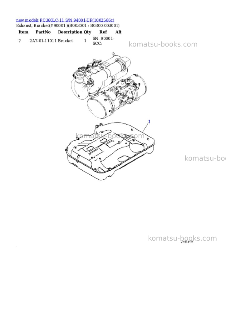 Komatsu PC360LC-11 S/N 94001-UP Parts catalog cover Page 6 Komatsu PC360LC-11 S/N 94001-UP Parts catalog cover Page 6