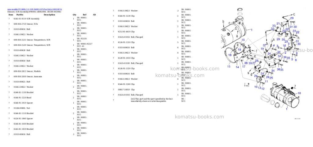 Komatsu PC360LC-11 S/N 94001-UP (For KAL) Parts catalog cover Page 9