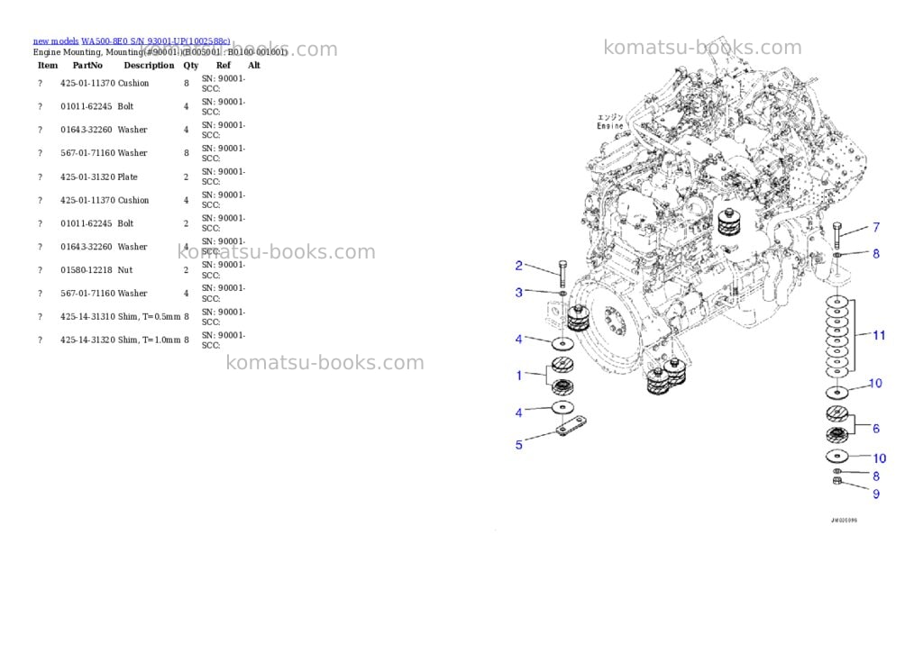 Komatsu WA500-8E0 S/N 93001-UP Parts catalog cover Page 5