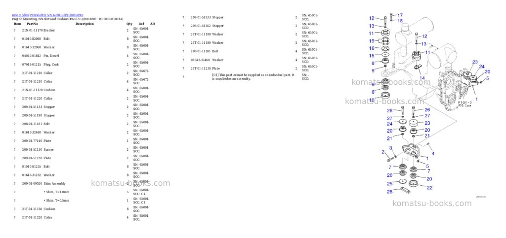 Komatsu PC850-8E0 S/N 67001-UP Parts catalog cover Page 2 Komatsu PC850-8E0 S/N 67001-UP Parts catalog cover Page 2