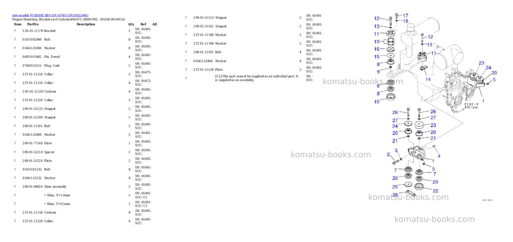 Komatsu PC850SE-8E0 S/N 67001-UP Parts catalog cover Page 2 Komatsu PC850SE-8E0 S/N 67001-UP Parts catalog cover Page 2