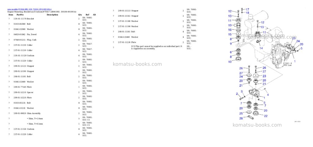 Komatsu PC850-8R1 S/N 72001-UP Parts catalog cover Page 2 Komatsu PC850-8R1 S/N 72001-UP Parts catalog cover Page 2