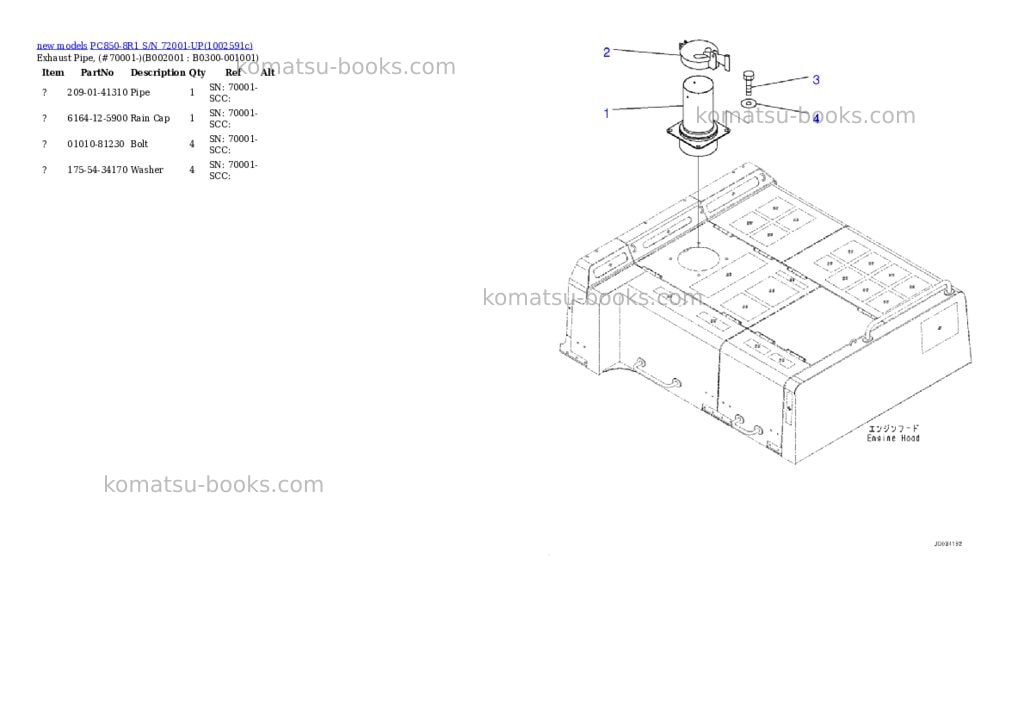 Komatsu PC850-8R1 S/N 72001-UP Parts catalog cover Page 6 Komatsu PC850-8R1 S/N 72001-UP Parts catalog cover Page 6