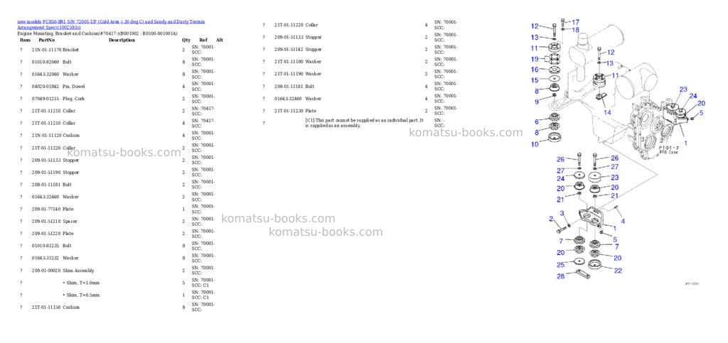 Komatsu PC850-8R1 S/N 72001-UP (Cold Area (-30 deg C) and Sandy and Dusty Terrain Arrangement Spec) Parts catalog cover Page 2 Komatsu PC850-8R1 S/N 72001-UP (Cold Area (-30 deg C) and Sandy and Dusty Terrain Arrangement Spec) Parts catalog cover Page 2