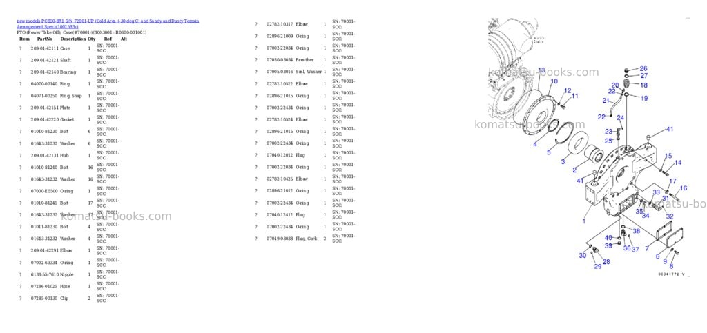 Komatsu PC850-8R1 S/N 72001-UP (Cold Area (-30 deg C) and Sandy and Dusty Terrain Arrangement Spec) Parts catalog cover Page 7 Komatsu PC850-8R1 S/N 72001-UP (Cold Area (-30 deg C) and Sandy and Dusty Terrain Arrangement Spec) Parts catalog cover Page 7