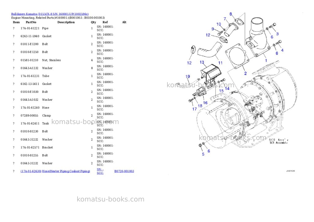 Komatsu D155CX-8 S/N 160001-UP Parts catalog cover Page 3 Komatsu D155CX-8 S/N 160001-UP Parts catalog cover Page 3