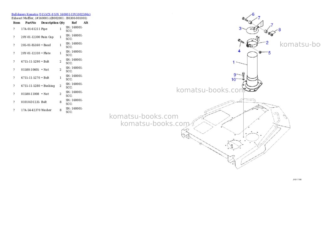 Komatsu D155CX-8 S/N 160001-UP Parts catalog cover Page 4 Komatsu D155CX-8 S/N 160001-UP Parts catalog cover Page 4