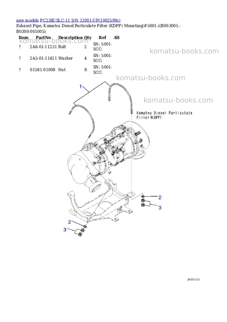 Komatsu PC238USLC-11 S/N 12001-UP Parts catalog cover Page 10 Komatsu PC238USLC-11 S/N 12001-UP Parts catalog cover Page 10