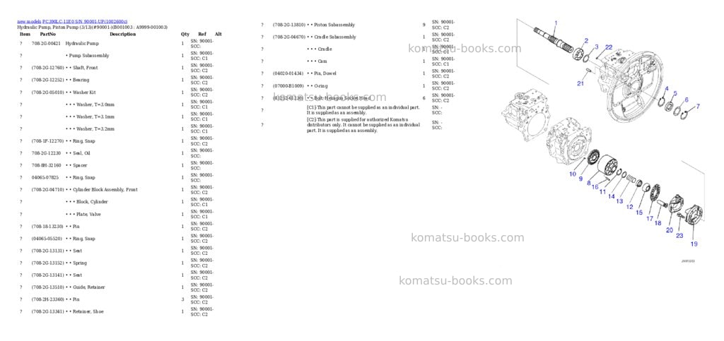 Komatsu PC390LC-11E0 S/N 90001-UP Parts catalog cover Page 3 Komatsu PC390LC-11E0 S/N 90001-UP Parts catalog cover Page 3