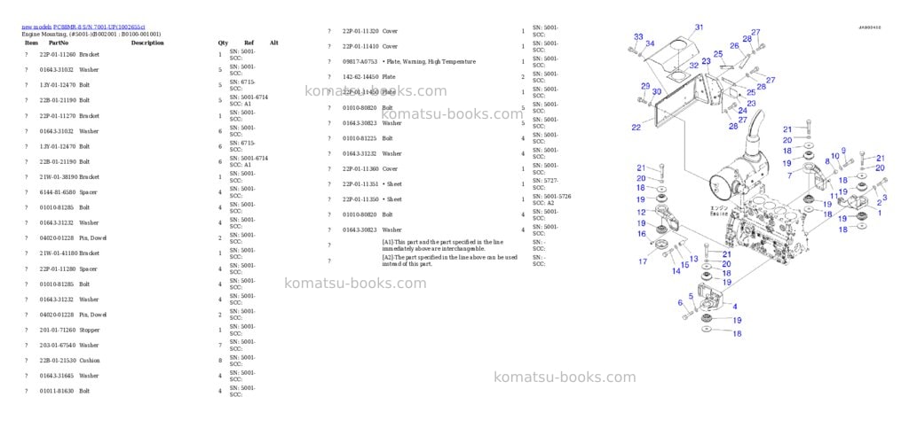 Komatsu PC88MR-8 S/N 7001-UP Parts catalog cover Page 2