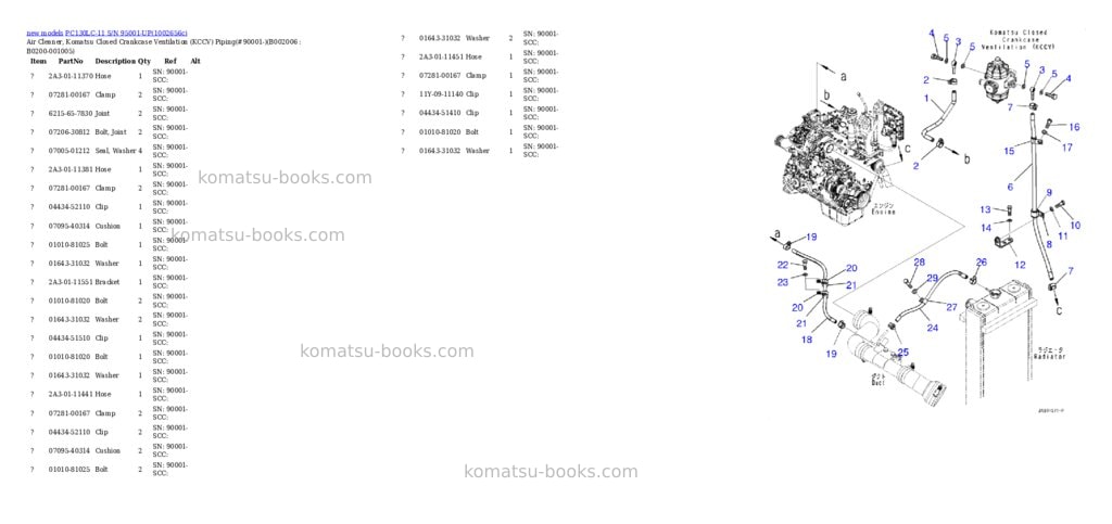 Komatsu PC130LC-11 S/N 95001-UP Parts catalog cover Page 9