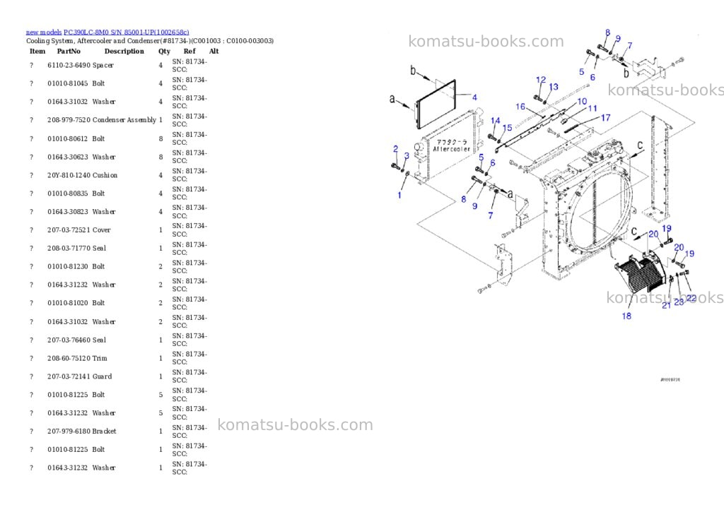 Komatsu PC390LC-8M0 S/N 85001-UP Parts catalog cover Page 5 Komatsu PC390LC-8M0 S/N 85001-UP Parts catalog cover Page 5