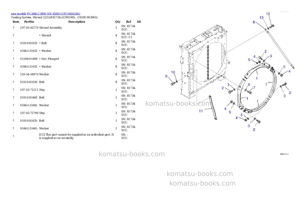 Komatsu PC390LC-8M0 S/N 85001-UP Parts catalog cover Page 7 Komatsu PC390LC-8M0 S/N 85001-UP Parts catalog cover Page 7