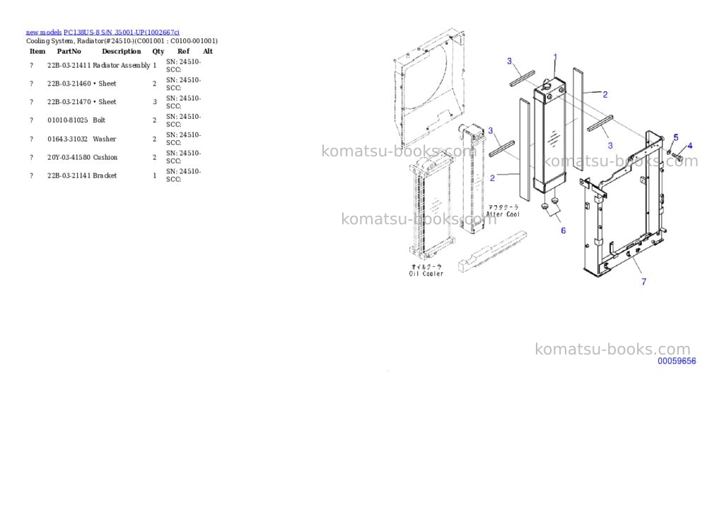 Komatsu PC138US-8 S/N 35001-UP Parts catalog cover Page 5