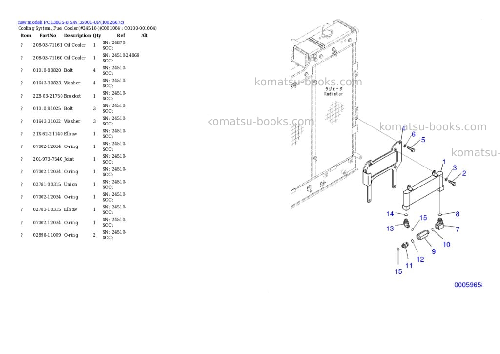 Komatsu PC138US-8 S/N 35001-UP Parts catalog cover Page 8