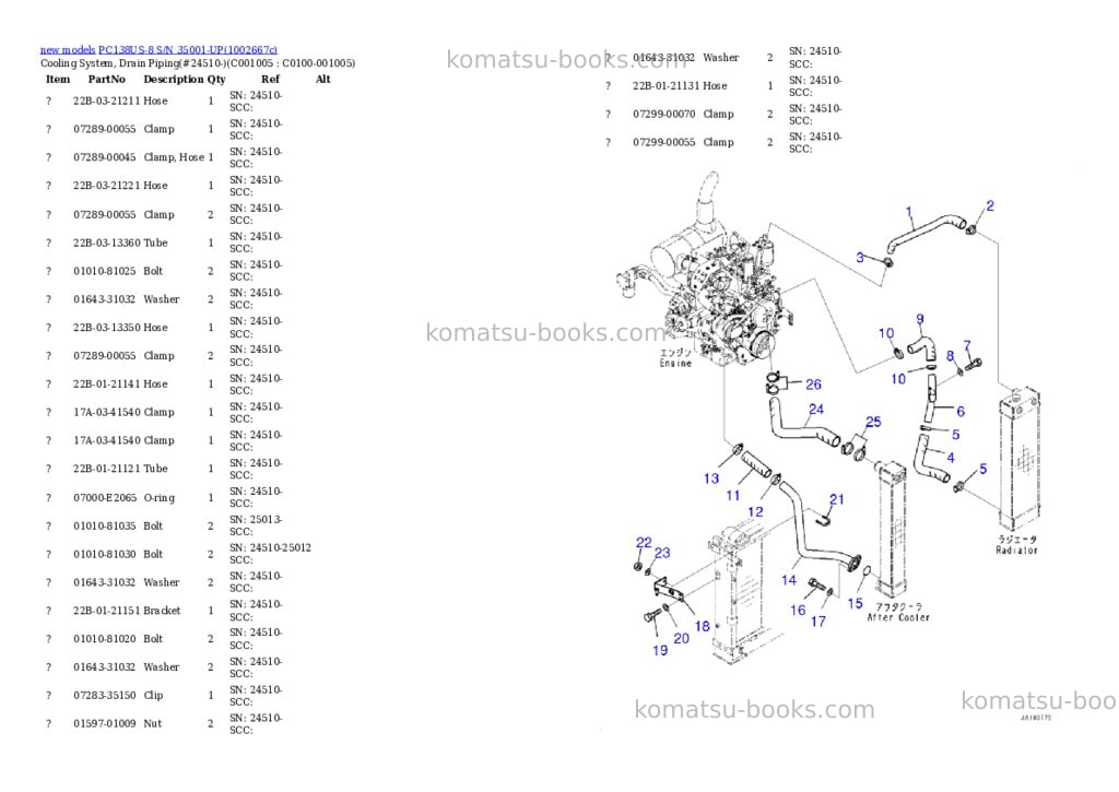 Komatsu PC138US-8 S/N 35001-UP Parts catalog cover Page 9