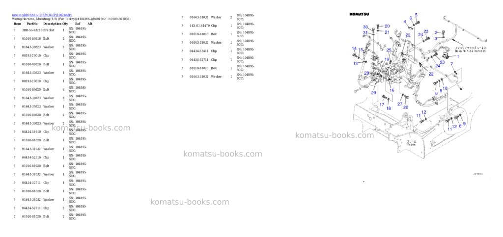 Komatsu FB25-12 S/N 0-UP Parts catalog cover Page 2 Komatsu FB25-12 S/N 0-UP Parts catalog cover Page 2