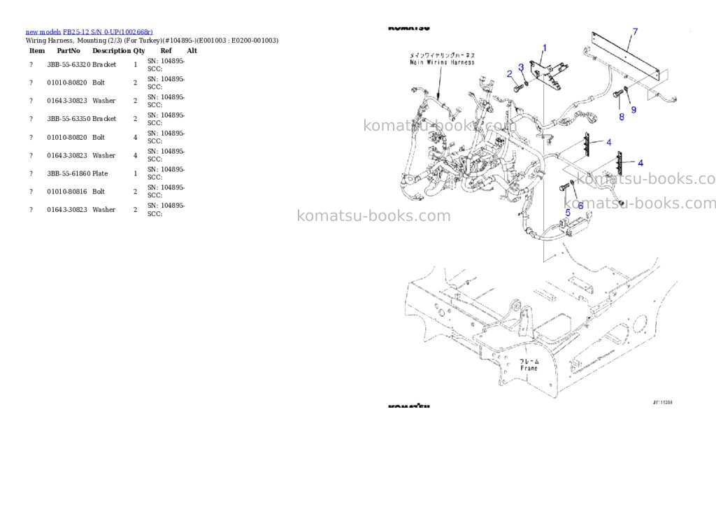 Komatsu FB25-12 S/N 0-UP Parts catalog cover Page 3 Komatsu FB25-12 S/N 0-UP Parts catalog cover Page 3