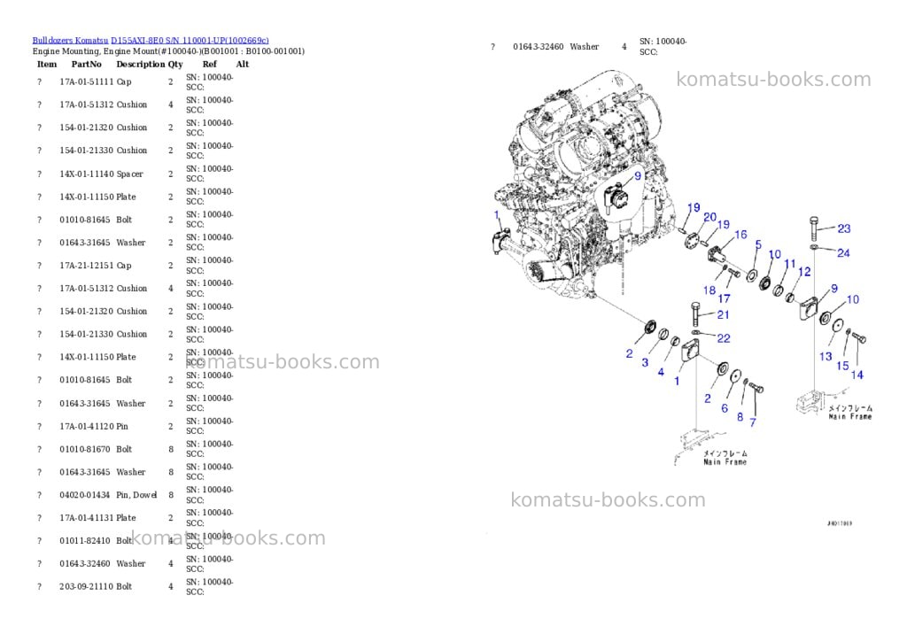 Komatsu D155AXI-8E0 S/N 110001-UP Parts catalog cover Komatsu D155AXI-8E0 S/N 110001-UP Parts catalog cover