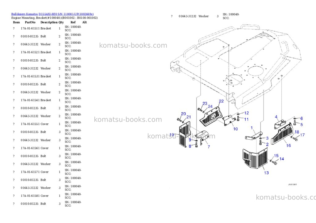 Komatsu D155AXI-8E0 S/N 110001-UP Parts catalog cover Page 2 Komatsu D155AXI-8E0 S/N 110001-UP Parts catalog cover Page 2
