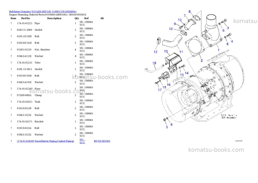 Komatsu D155AXI-8E0 S/N 110001-UP Parts catalog cover Page 3 Komatsu D155AXI-8E0 S/N 110001-UP Parts catalog cover Page 3