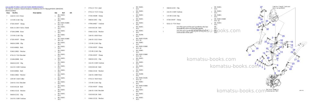 Komatsu PC240LC-11E0 S/N 95001-96999 Parts catalog cover Page 5