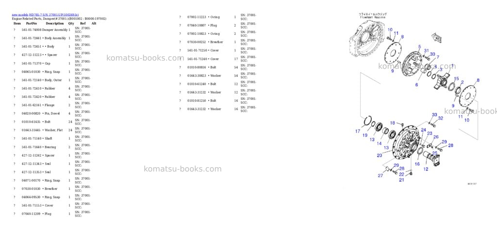 Komatsu HD785-7 S/N 37001-UP Parts catalog cover Page 2
