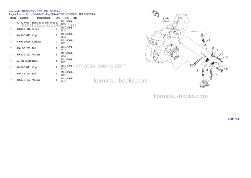 Komatsu HD785-7 S/N 37001-UP Parts catalog cover Page 3