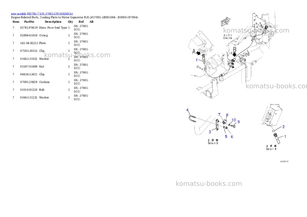 Komatsu HD785-7 S/N 37001-UP Parts catalog cover Page 4