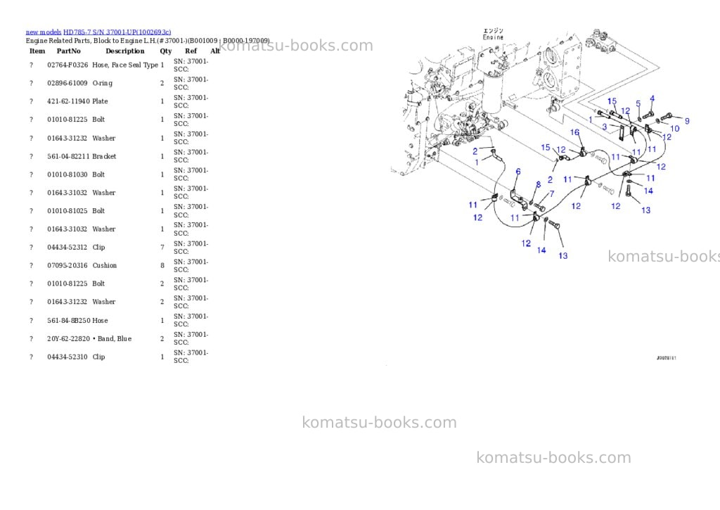 Komatsu HD785-7 S/N 37001-UP Parts catalog cover Page 9