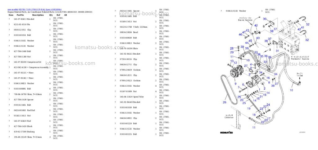 Komatsu HD785-7 S/N 37001-UP (KAL Spec.) Parts catalog cover Page 10