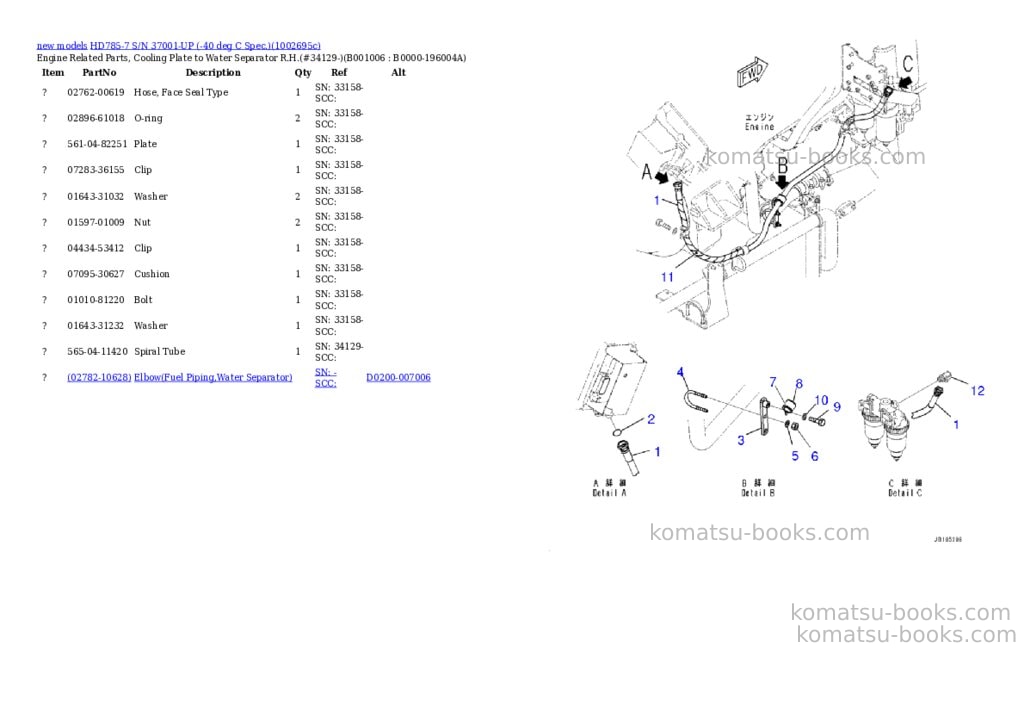 Komatsu HD785-7 S/N 37001-UP (-40 deg C Spec.) Parts catalog cover Page 6 Komatsu HD785-7 S/N 37001-UP (-40 deg C Spec.) Parts catalog cover Page 6