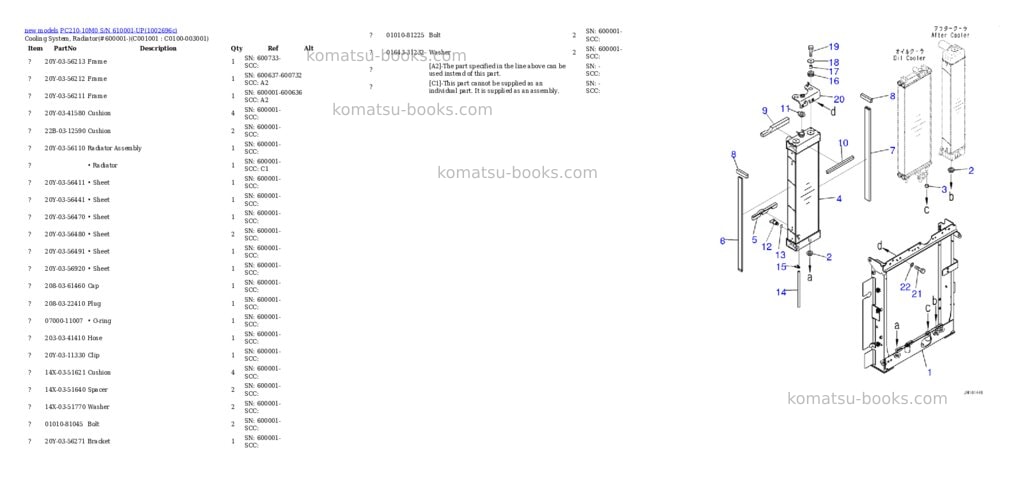 Komatsu PC210-10M0 S/N 610001-UP Parts catalog cover Page 7 Komatsu PC210-10M0 S/N 610001-UP Parts catalog cover Page 7