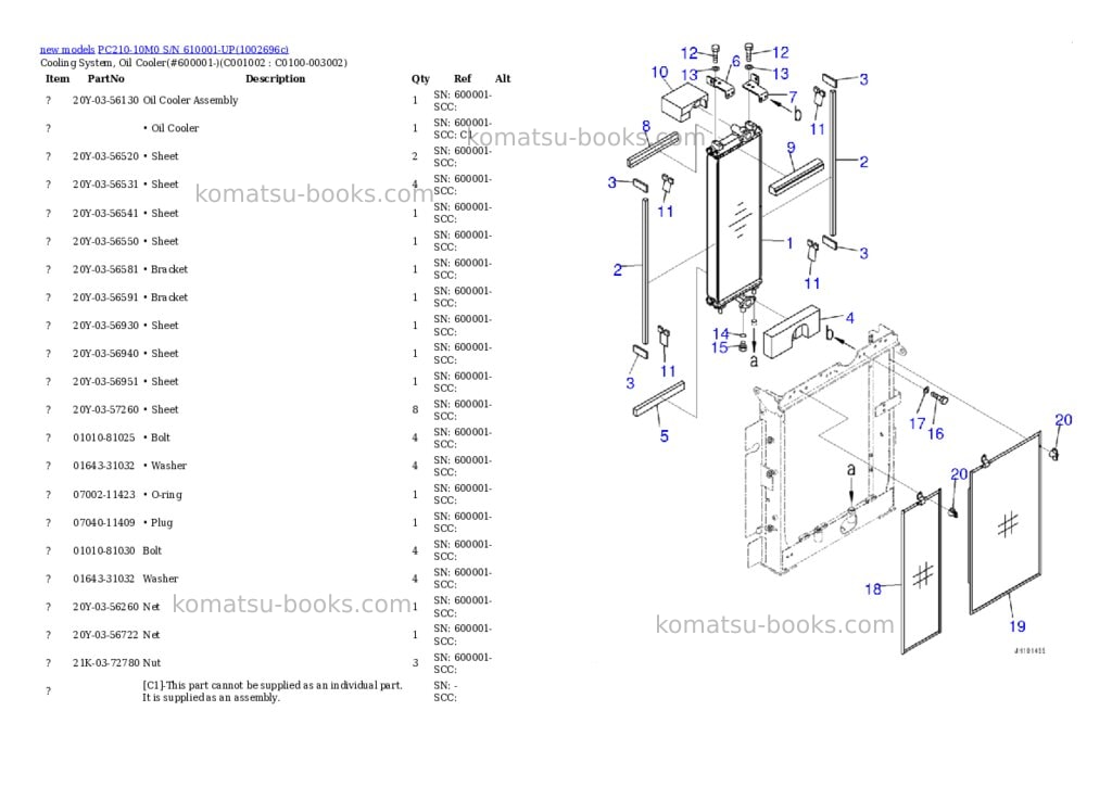 Komatsu PC210-10M0 S/N 610001-UP Parts catalog cover Page 8 Komatsu PC210-10M0 S/N 610001-UP Parts catalog cover Page 8