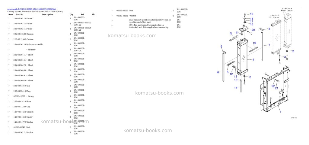 Komatsu PC210LC-10M0 S/N 610001-UP Parts catalog cover Page 7 Komatsu PC210LC-10M0 S/N 610001-UP Parts catalog cover Page 7