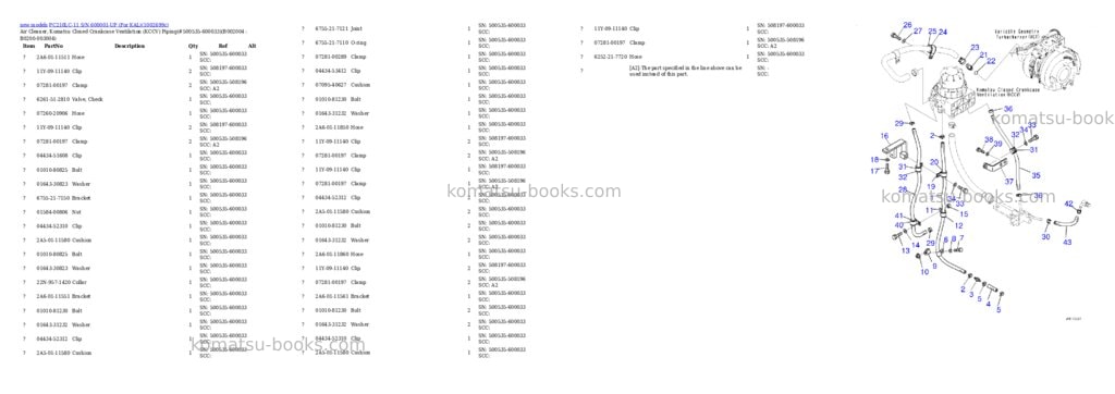 Komatsu PC210LC-11 S/N 600001-UP (For KAL) Parts catalog cover Page 5 Komatsu PC210LC-11 S/N 600001-UP (For KAL) Parts catalog cover Page 5