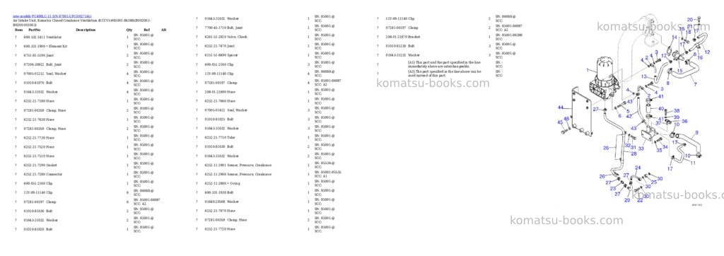 Komatsu PC490LC-11 S/N 87001-UP Parts catalog cover Page 4 Komatsu PC490LC-11 S/N 87001-UP Parts catalog cover Page 4