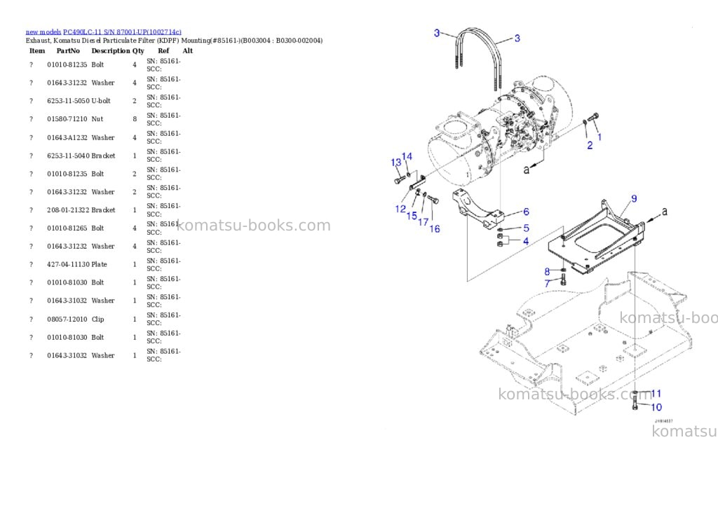 Komatsu PC490LC-11 S/N 87001-UP Parts catalog cover Page 9 Komatsu PC490LC-11 S/N 87001-UP Parts catalog cover Page 9