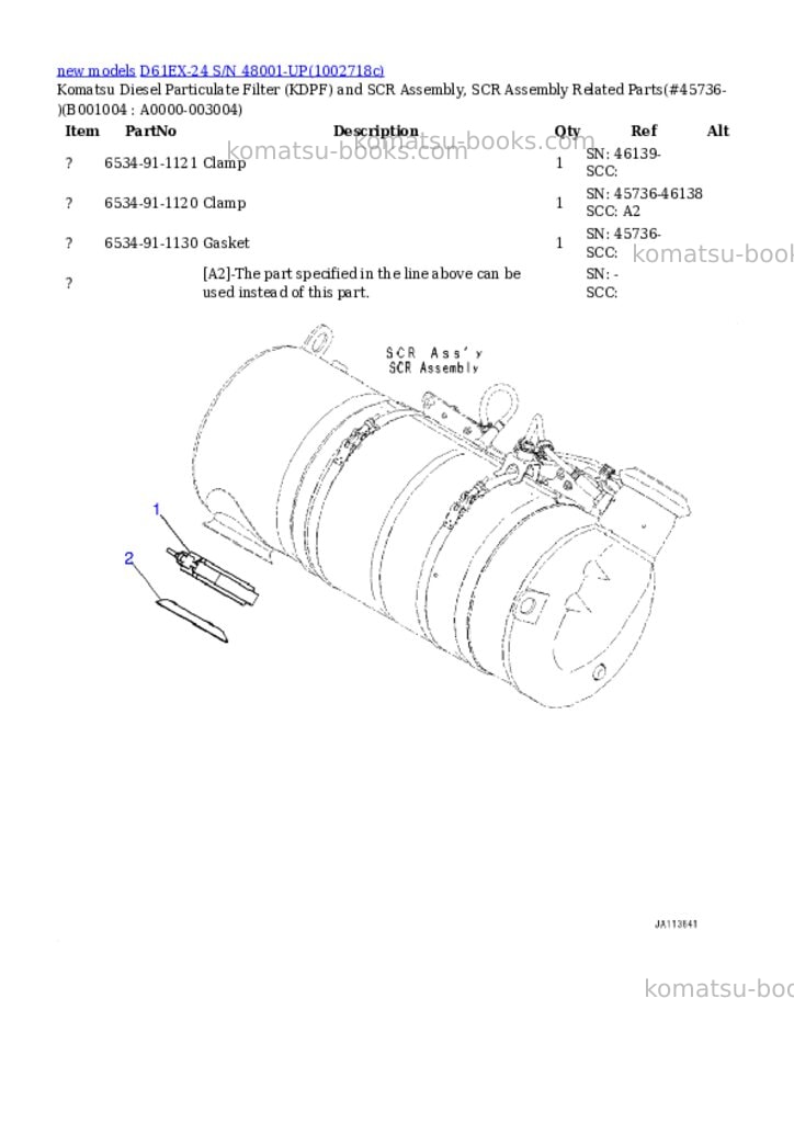 Komatsu D61EX-24 S/N 48001-UP Parts catalog cover Page 4