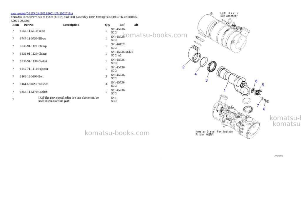 Komatsu D61EX-24 S/N 48001-UP Parts catalog cover Page 5