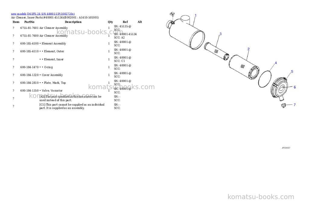 Komatsu D61PX-24 S/N 48001-UP Parts catalog cover Page 10