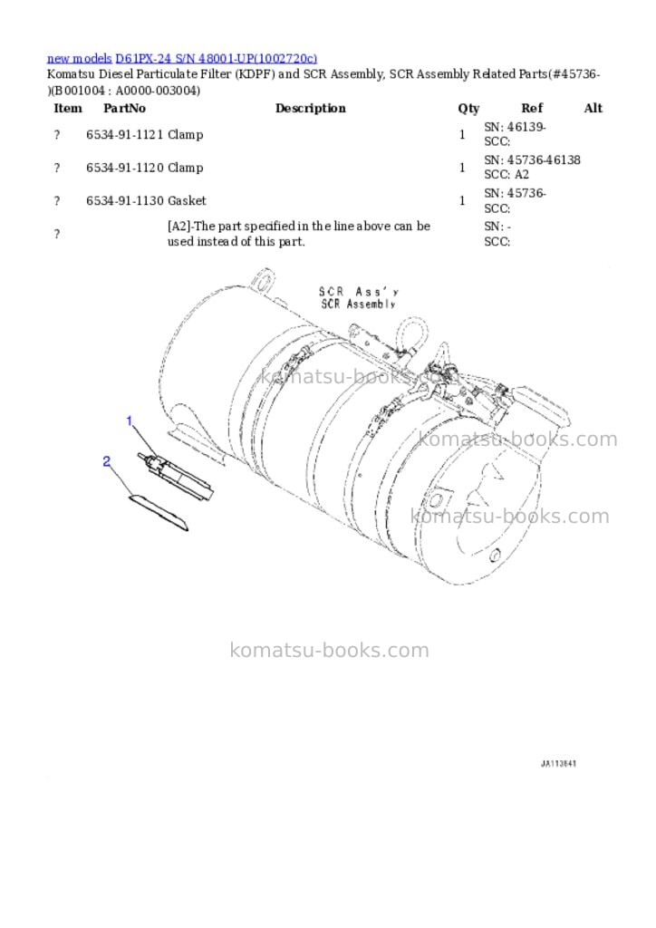 Komatsu D61PX-24 S/N 48001-UP Parts catalog cover Page 4