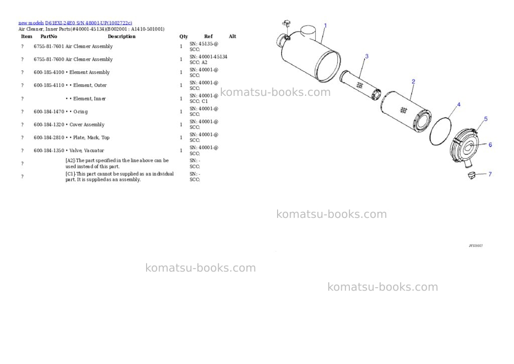 Komatsu D61EXI-24E0 S/N 48001-UP Parts catalog cover Page 10