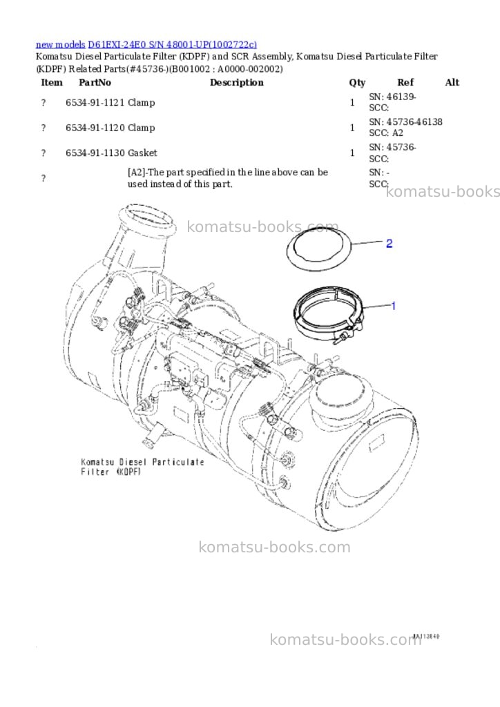 Komatsu D61EXI-24E0 S/N 48001-UP Parts catalog cover Page 2