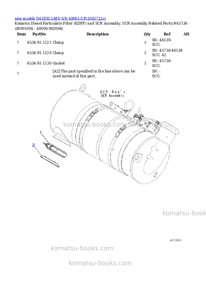 Komatsu D61EXI-24E0 S/N 48001-UP Parts catalog cover Page 4