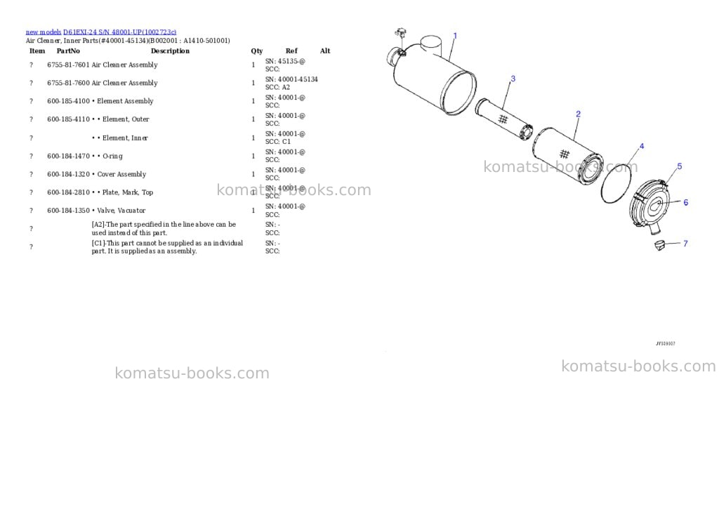 Komatsu D61EXI-24 S/N 48001-UP Parts catalog cover Page 10
