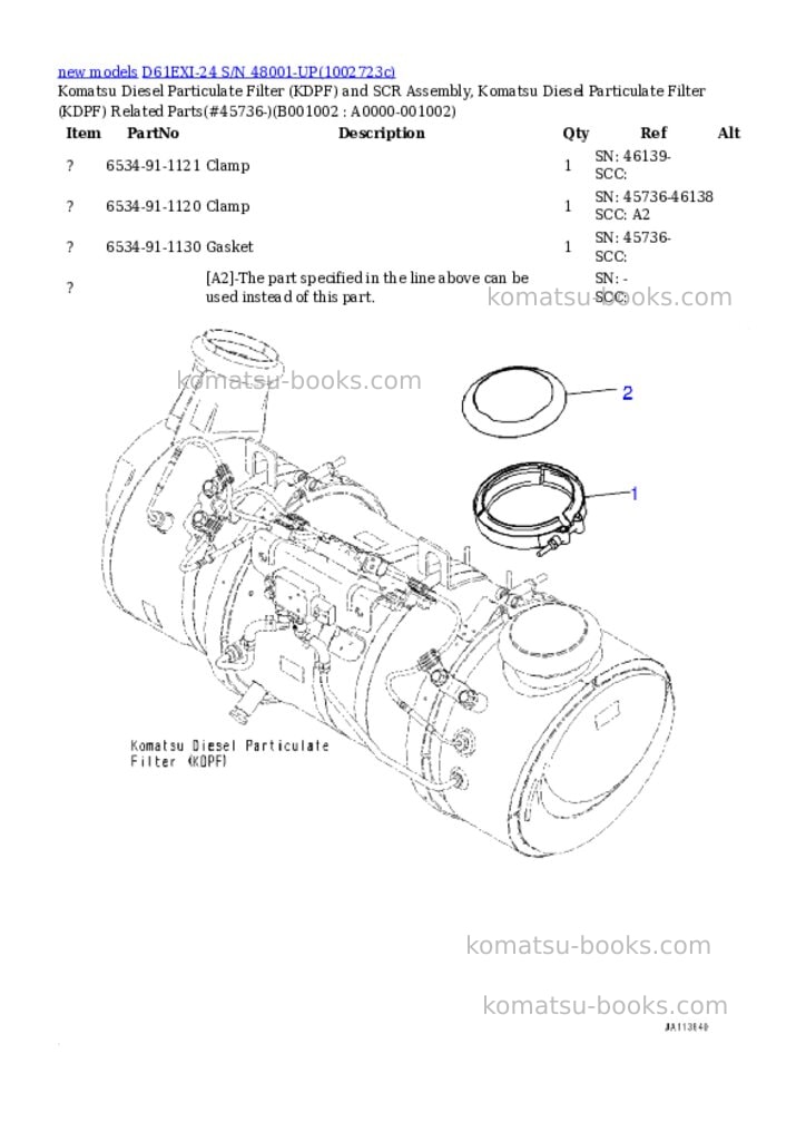 Komatsu D61EXI-24 S/N 48001-UP Parts catalog cover Page 2