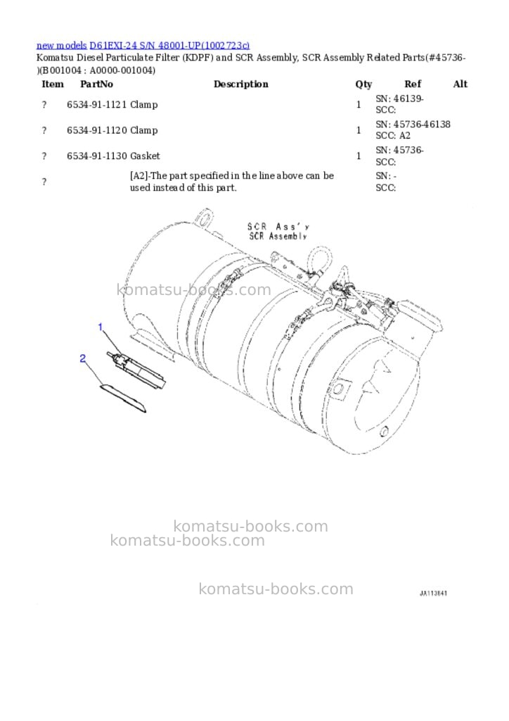 Komatsu D61EXI-24 S/N 48001-UP Parts catalog cover Page 4