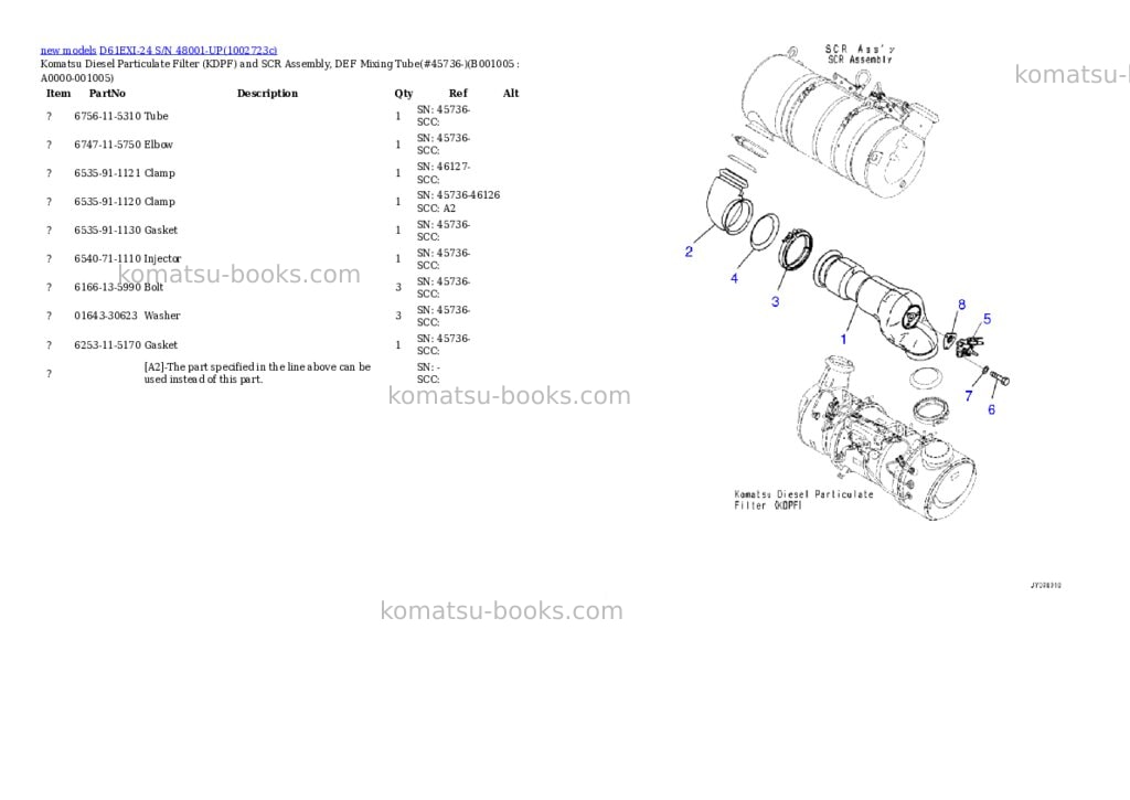 Komatsu D61EXI-24 S/N 48001-UP Parts catalog cover Page 5